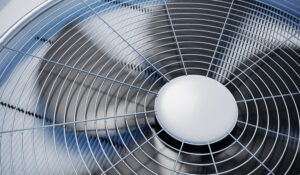 Close up view on an air conditioner fan