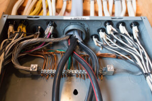 Electrical panel being repaired